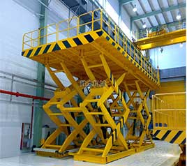 非標(biāo)雙跨剪叉升降機(jī)安裝完畢！